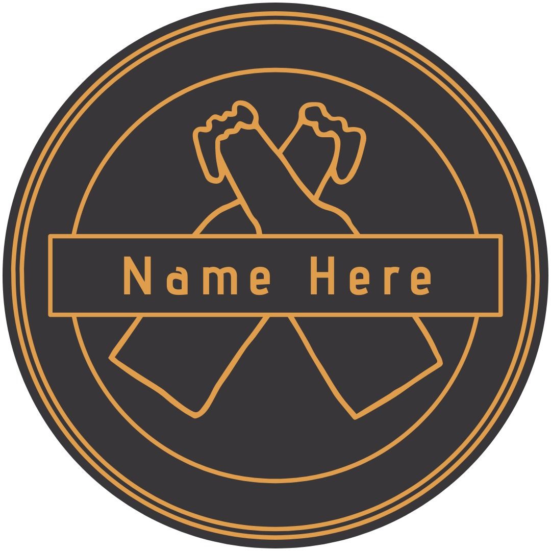 Editable black and light orange circular beer logo - Best logo design for dark beer - Image